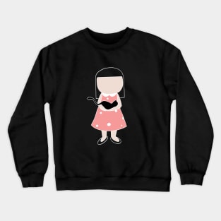 A girl with a cat Crewneck Sweatshirt